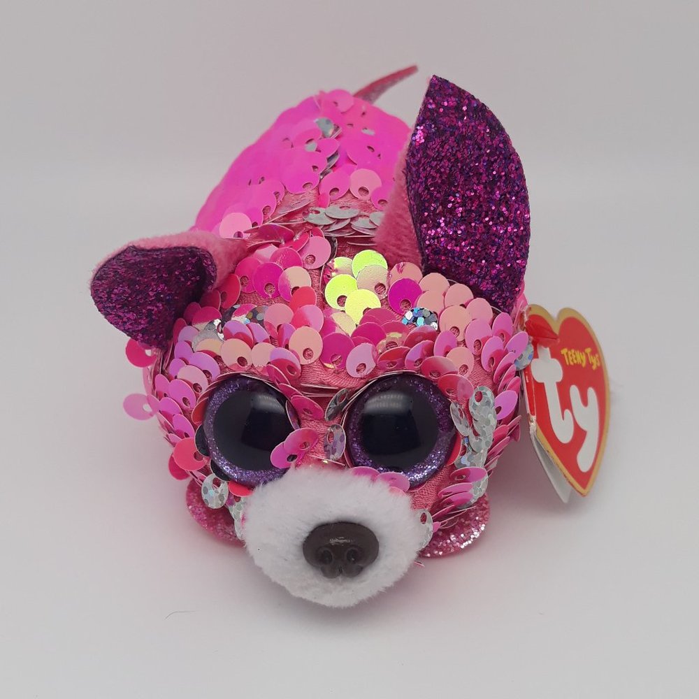 TY Teeny Tys "YAPPY The Chihuahua Dog" Flippables Sequins 4" Plush 2019